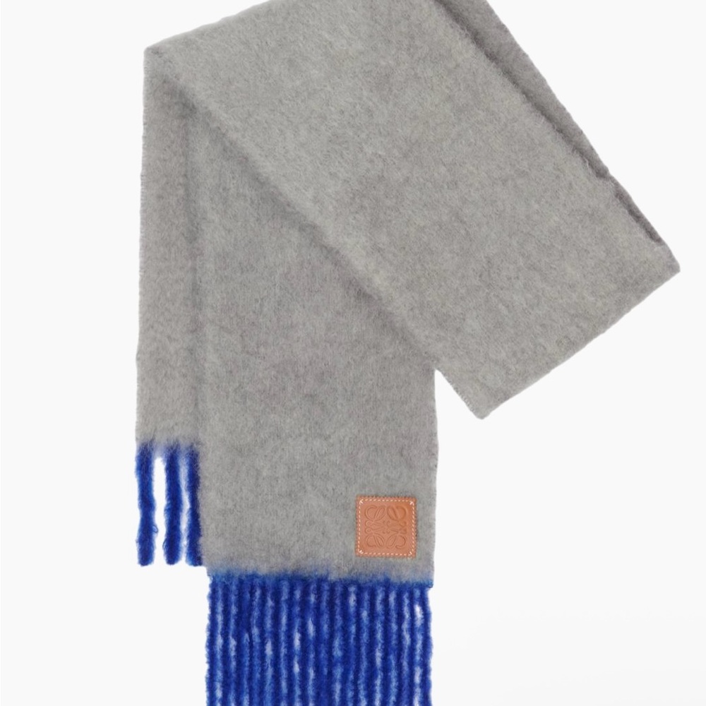 ✨Loewe✨Gray and Blue Scarf with Fringe